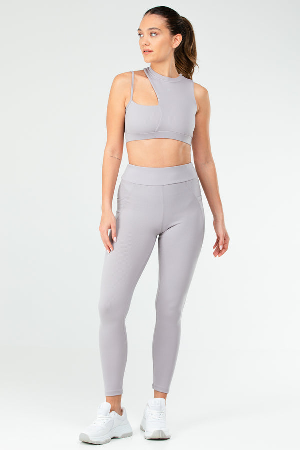 Gray Women Leggings Set SB0849