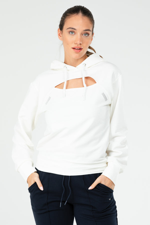 Ecru Women's Hoodie Sweatshirt SC1177