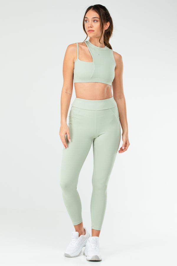 Oil Green Women Leggings Suit SB0849