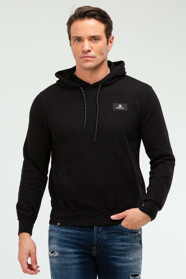 Black Men's Hoodie Sweatshirt XC2236