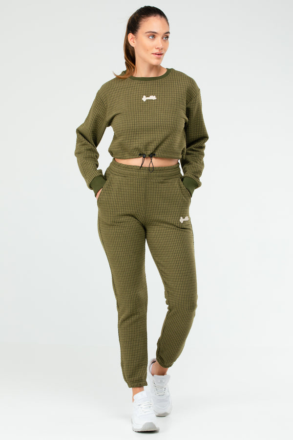 Khaki Women's Tracksuit Set SA2626