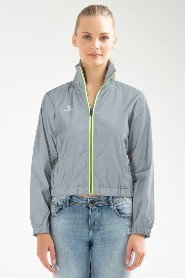 Gray Women's Raincoat Windbreaker SC0953