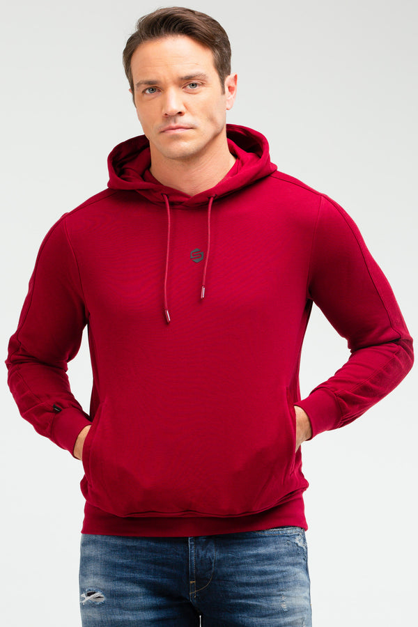 Burgundy Men's Hoodie Sweatshirt XC2224