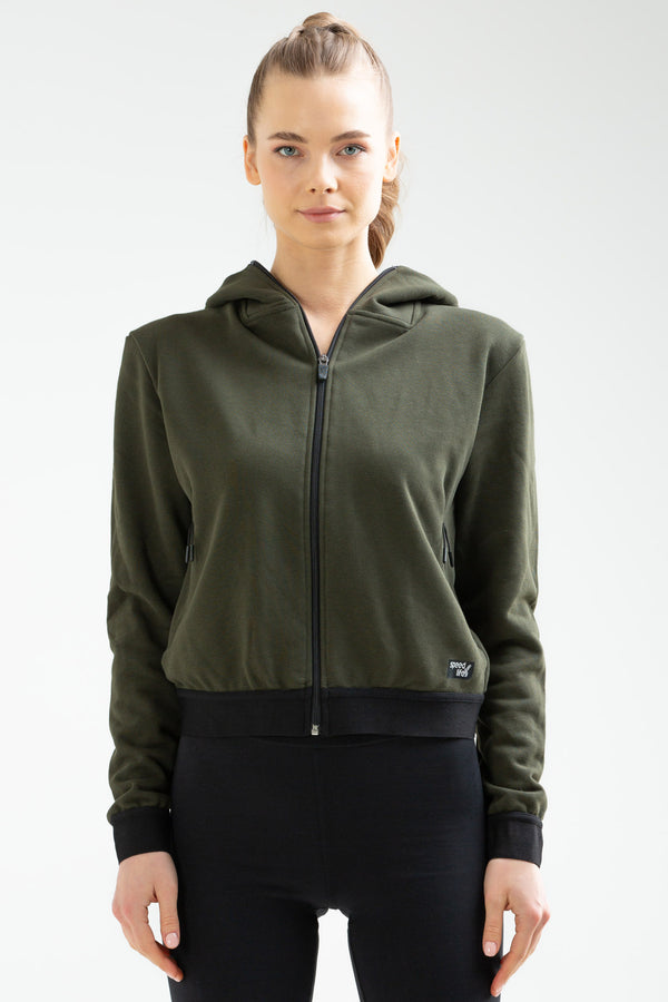 Khaki Women's Hoodie Sweatshirt SC0962