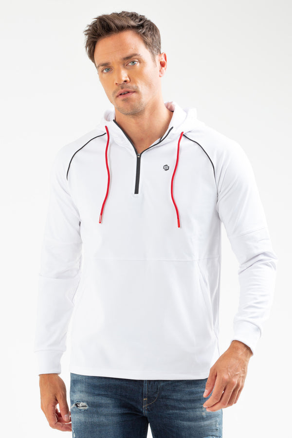 White Men's Hoodie Sweatshirt XC2152