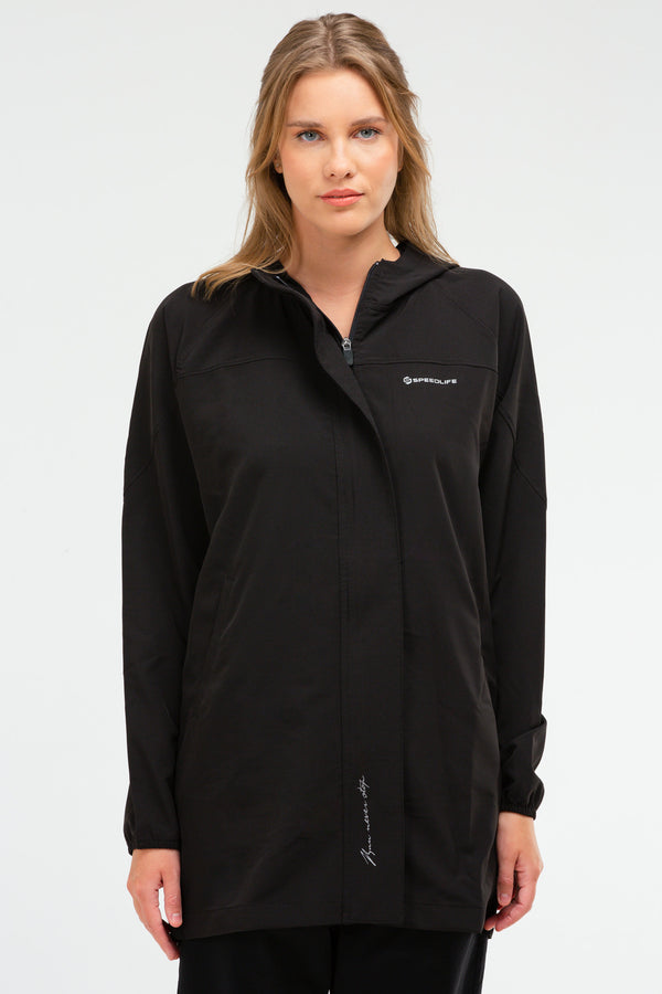 Black Women's Raincoat Windbreaker SC0966