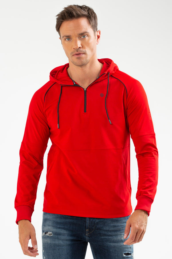 Red Men's Hoodie Sweatshirt XC2152