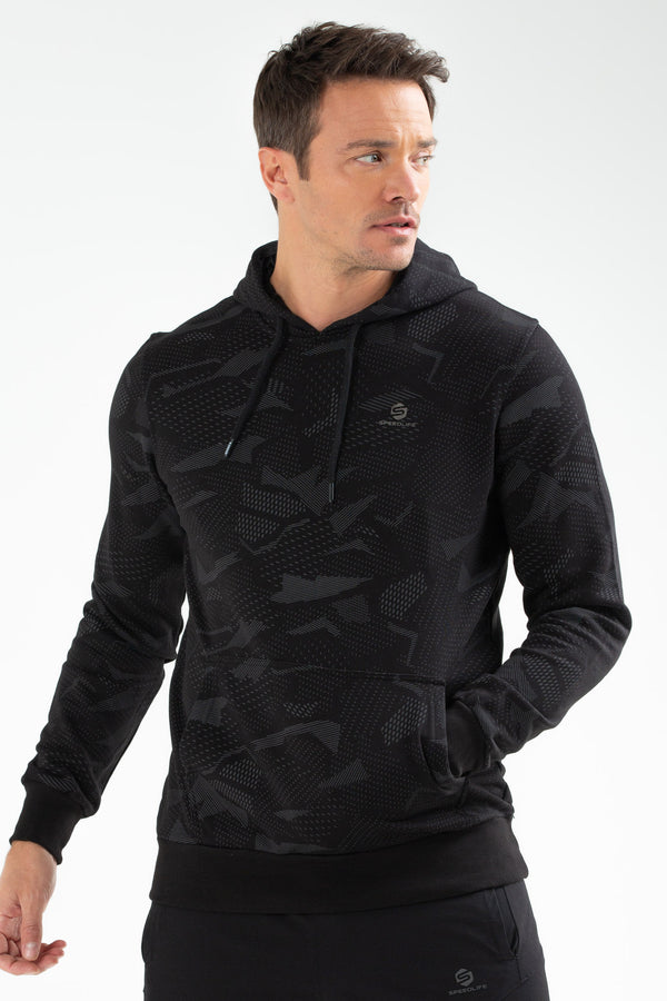 Black Men's Hoodie Sweatshirt XC2174