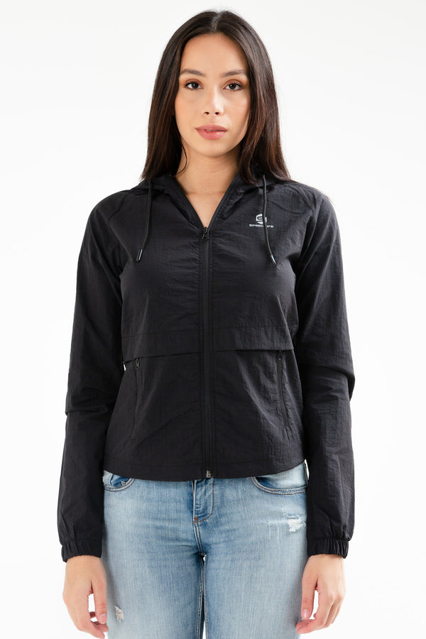 Black Women's Raincoat Windbreaker SC0998