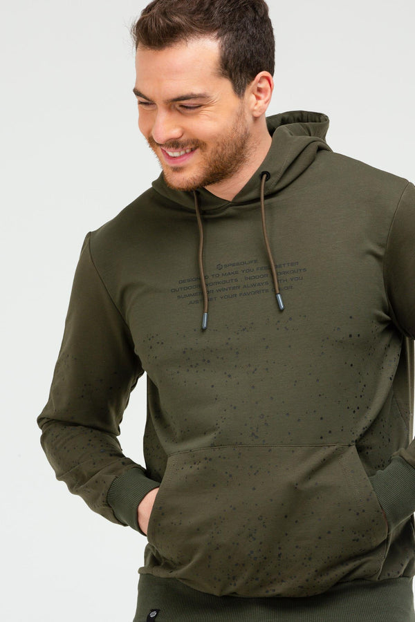 Khaki Men's Hoodie Sweatshirt XC2210