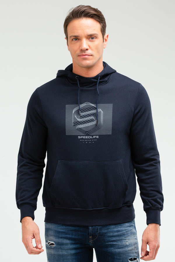 Navy Men's Hoodie Sweatshirt XC2219