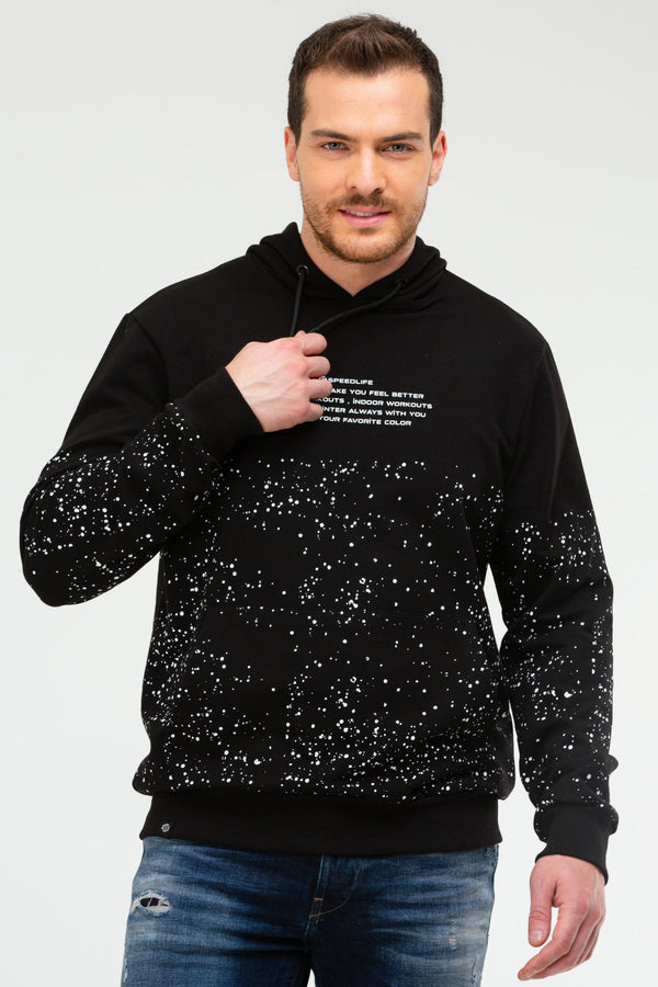 Black Men's Hoodie Sweatshirt XC2210