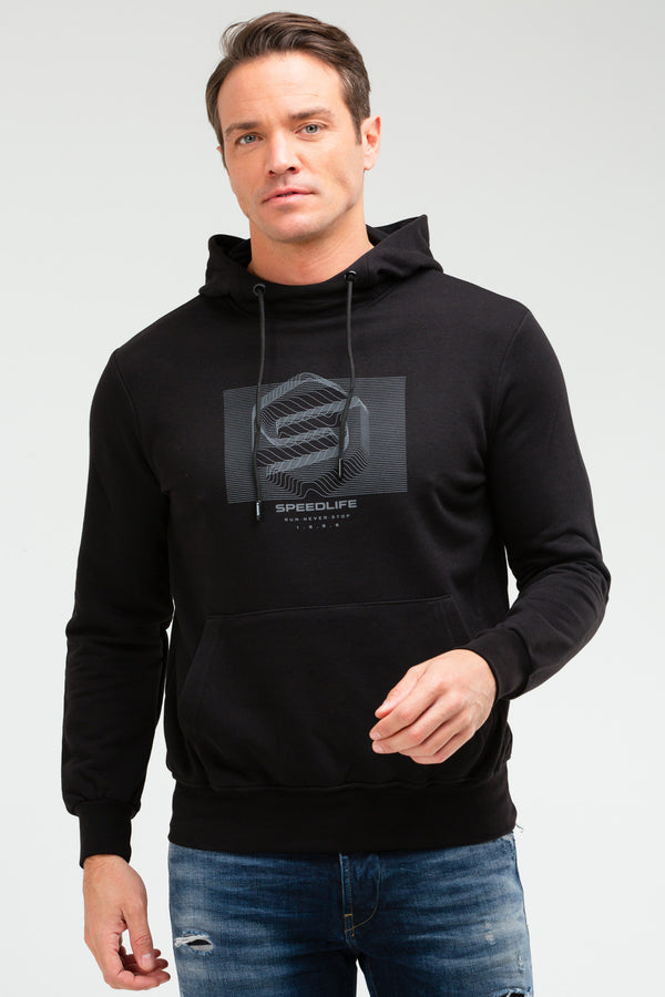 Black Men's Hoodie Sweatshirt XC2219