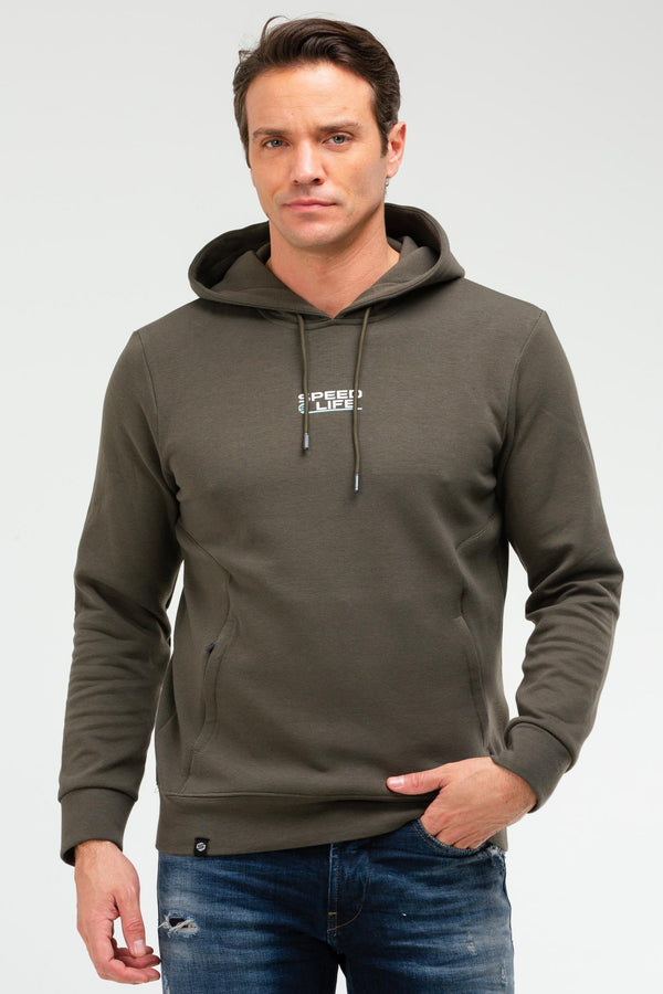 Khaki Men's Hoodie Sweatshirt XC2209