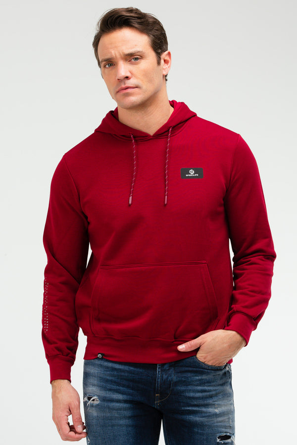 Burgundy Men's Hoodie Sweatshirt XC2236