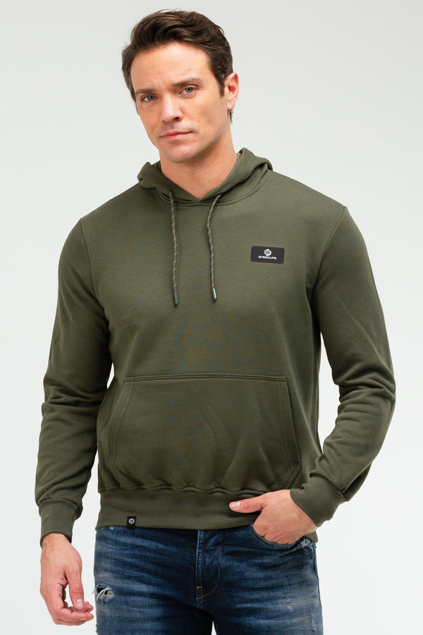 Khaki Men's Hoodie Sweatshirt XC2236