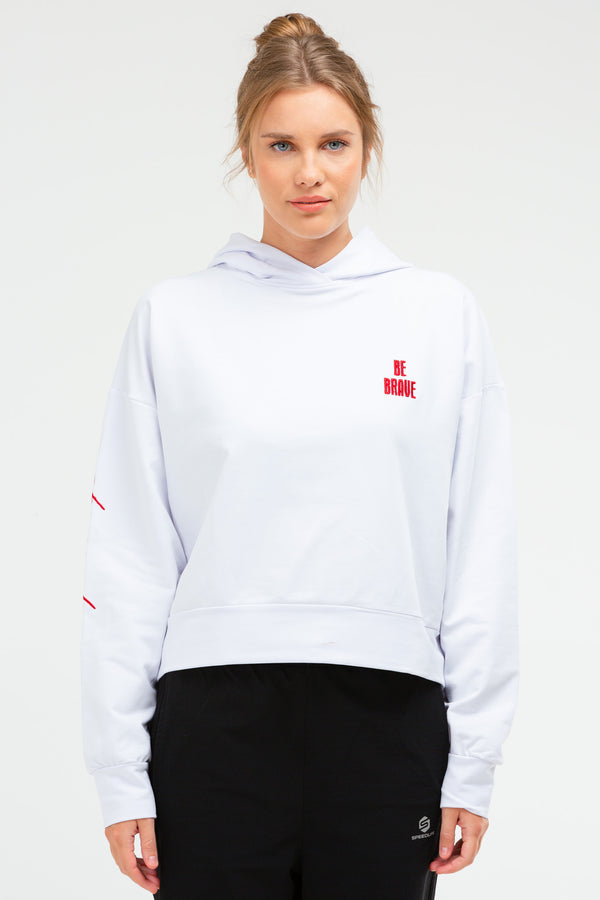 White Women's Hoodie Sweatshirt SC0957