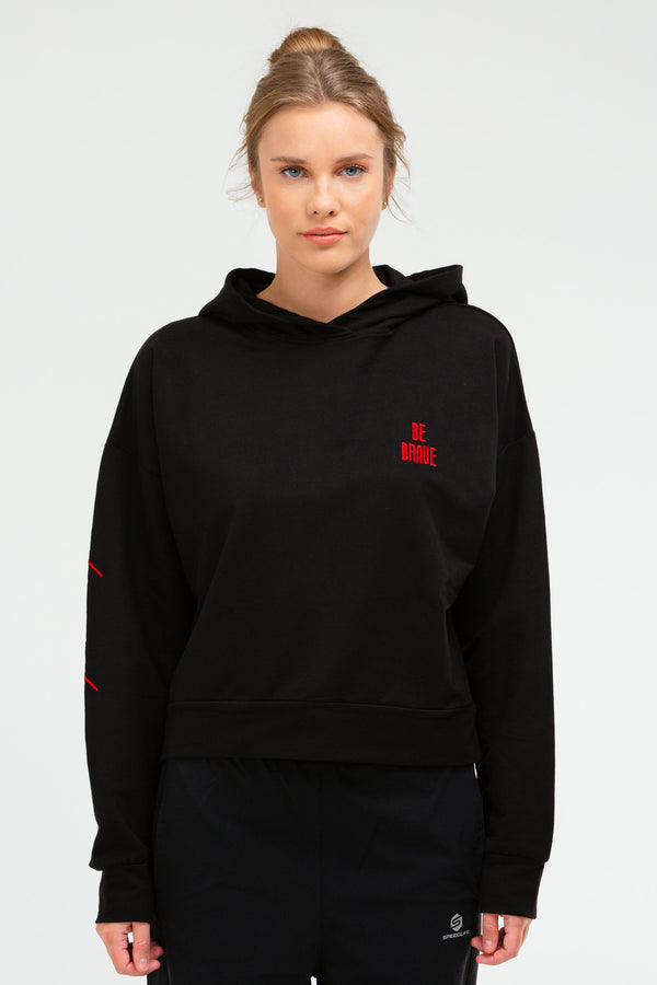 Black Women's Hoodie Sweatshirt SC0957